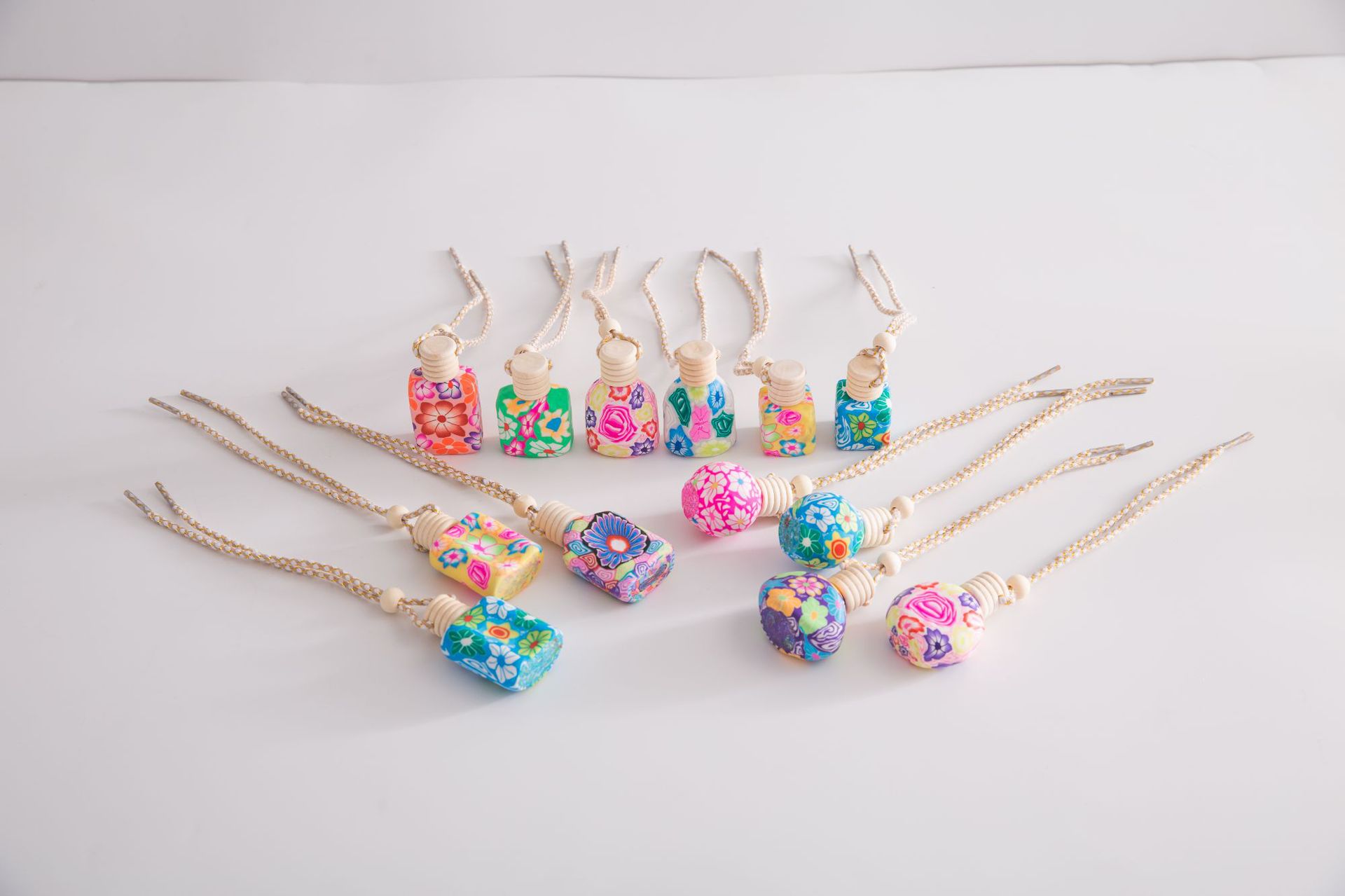 K37 Refillable Essential roll on oil custom coloring mini empty Polymer Clay perfume bottle