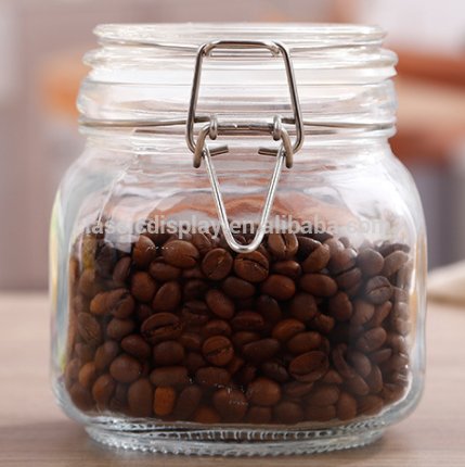 KC0023-1 100ML New Popular Glass Jars And Containers Stainless Steel Buckle Glass Sealed Storage Tank
