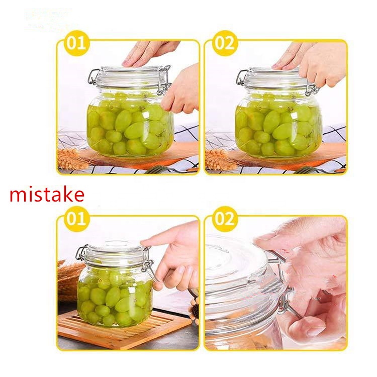 KC0023-1 100ML New Popular Glass Jars And Containers Stainless Steel Buckle Glass Sealed Storage Tank