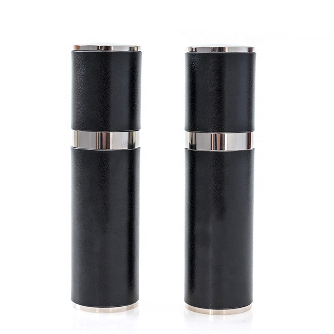 KID 10ml empty vintage refillable black leather spray luxury glass perfume bottle