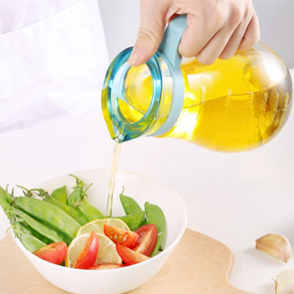 KJH Live 450ML Newest Food Grade Glass Oil Pot Can for Kitchen