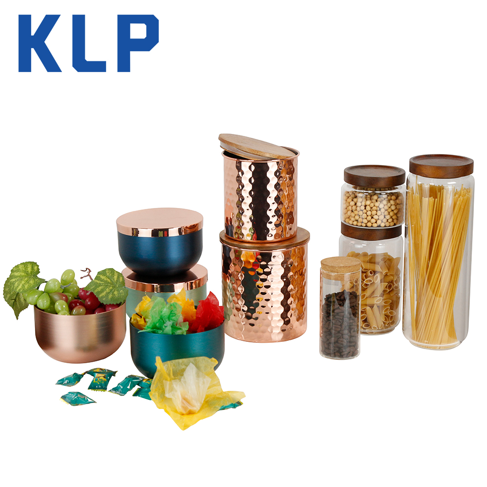 KLP Borosilicate glass storage jar with bamboo lid for tube shaped glass storage jar for glass spice jar with wooden lid