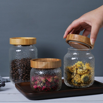 Keep fresh High Borosilicate Kitchen honey round glass jar Miscellaneous Grain Storage large glass jar