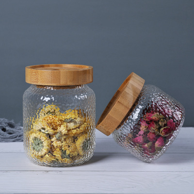 Keep fresh High Borosilicate Kitchen honey round glass jar Miscellaneous Grain Storage large glass jar