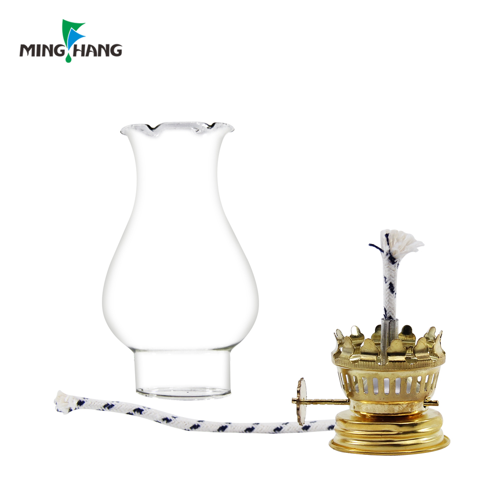 Kerosene Oil Lamp Glass Lamp Shade Clear Glass 250ml with Transparent Screen Printing Screw Cap Infusion