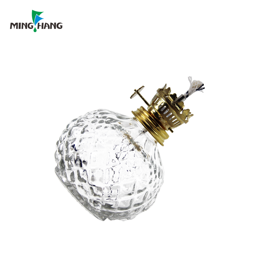 Kerosene Oil Lamp Glass Lamp Shade Clear Glass 250ml with Transparent Screen Printing Screw Cap Infusion