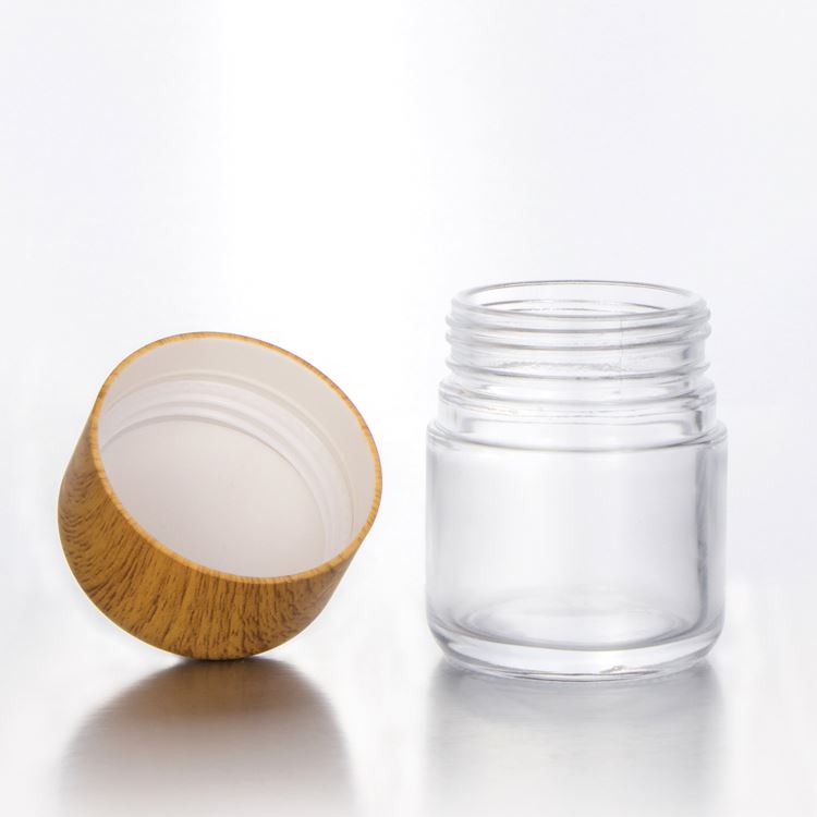 Kinds Size High Quality Wide Mouth Straight Side Clear Child Resistant Glass Jar with Press and Twist Cap Child Proof Cap