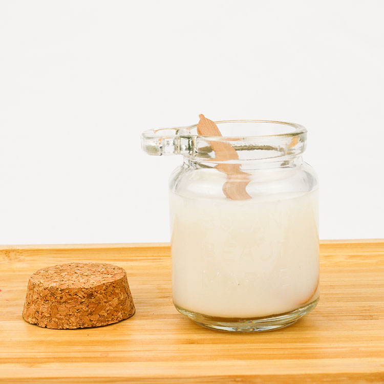 Kitchen 150ml Round Empty Clear Food Honey Storage Glass Bottle Jars with Wooden Spoon Lids