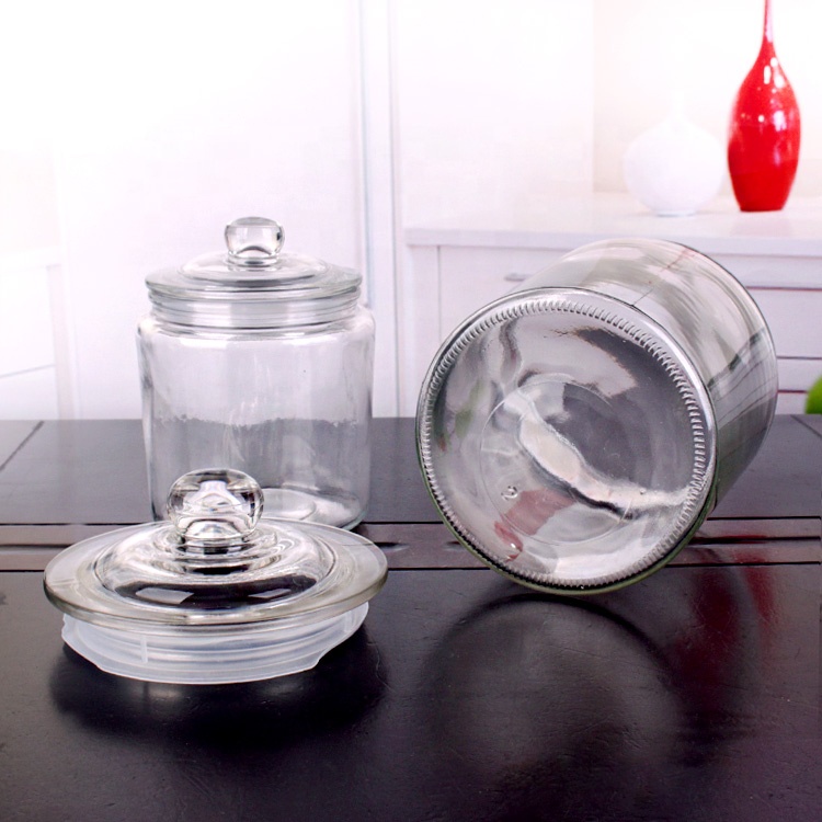 Kitchen 1liter 2 liter 4L 6L 8L large capacity food storage glass container with glass lid