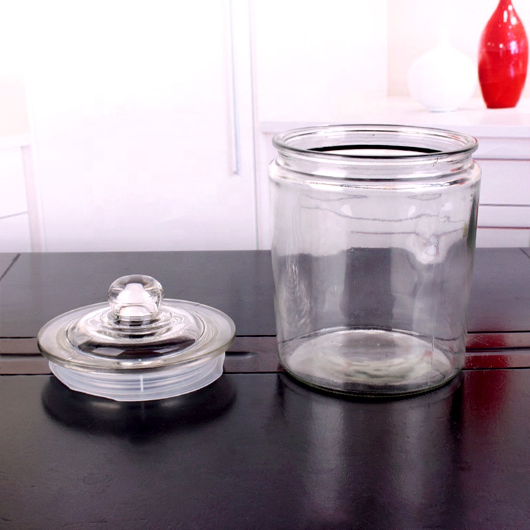 Kitchen 1liter 2 liter 4L 6L 8L large capacity food storage glass container with glass lid