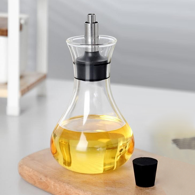Kitchen 250ML Glass Bottle Pourer Vinegar Menage Liquid Spice Jar Olive Oil Dispenser