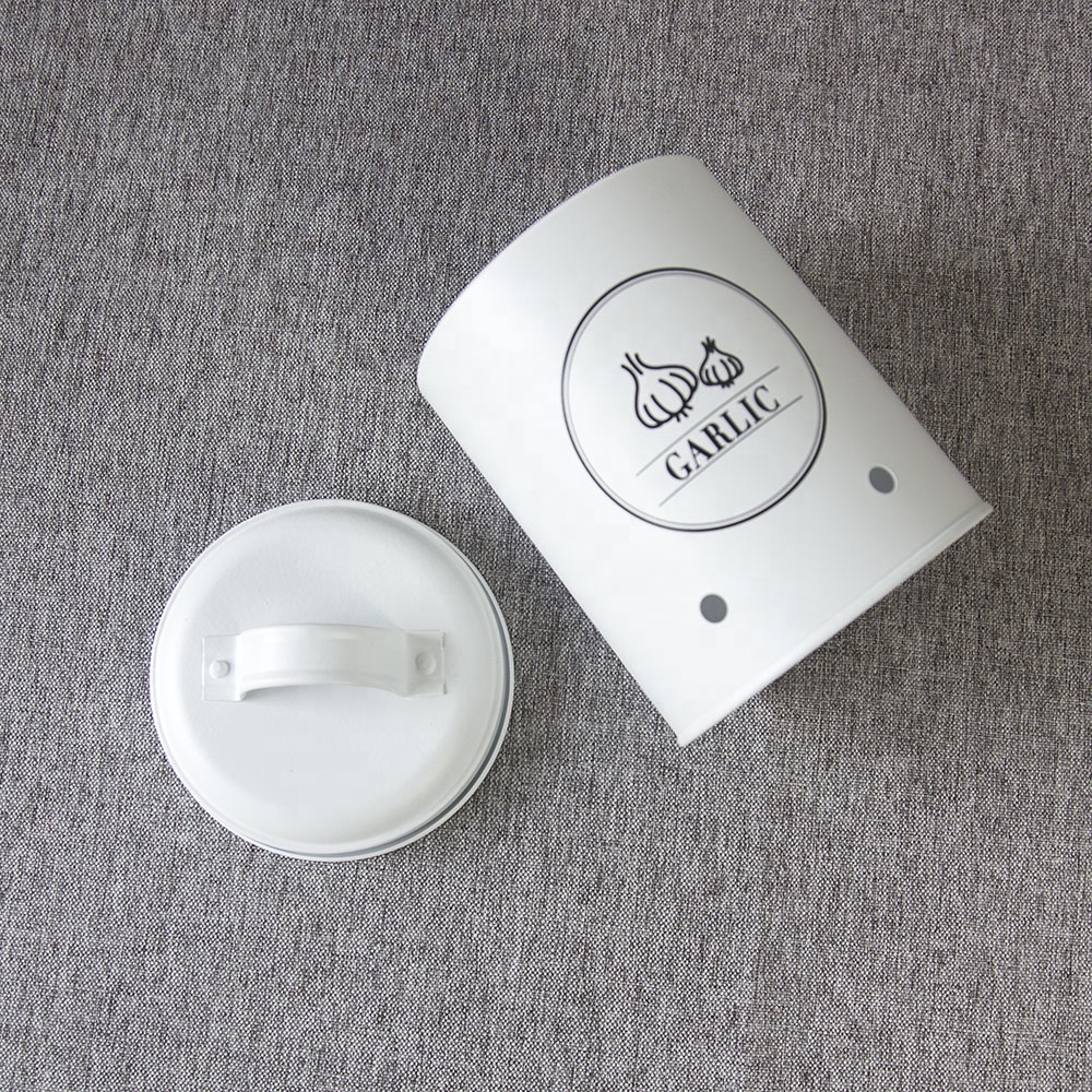 Kitchen 3 pieces metal Vegetable Potato Onion Garlic Food Bin canister storage jar with grater