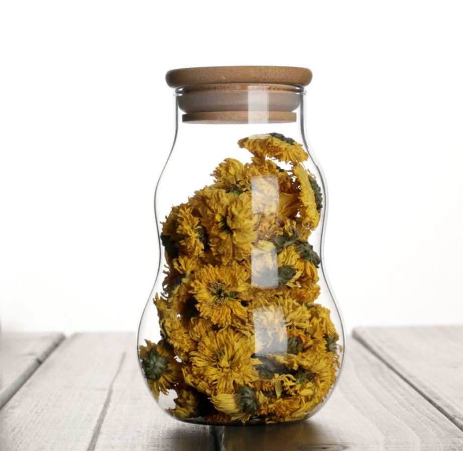 Kitchen Bottle Condiment Glass Jar Container Storage with Wooden Cork Lid Gourd Shaped