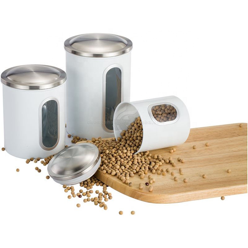 Kitchen Canister Set Food Storage Containers with Lid and Visible Window