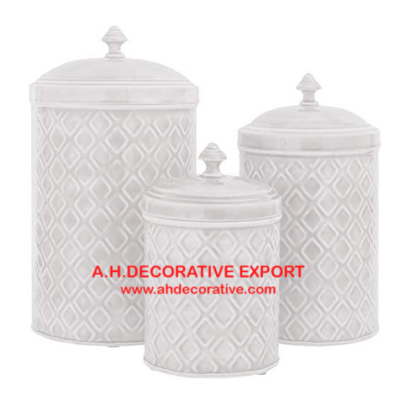 Kitchen Canister Set White/Kitchen Canister Decoration Lids