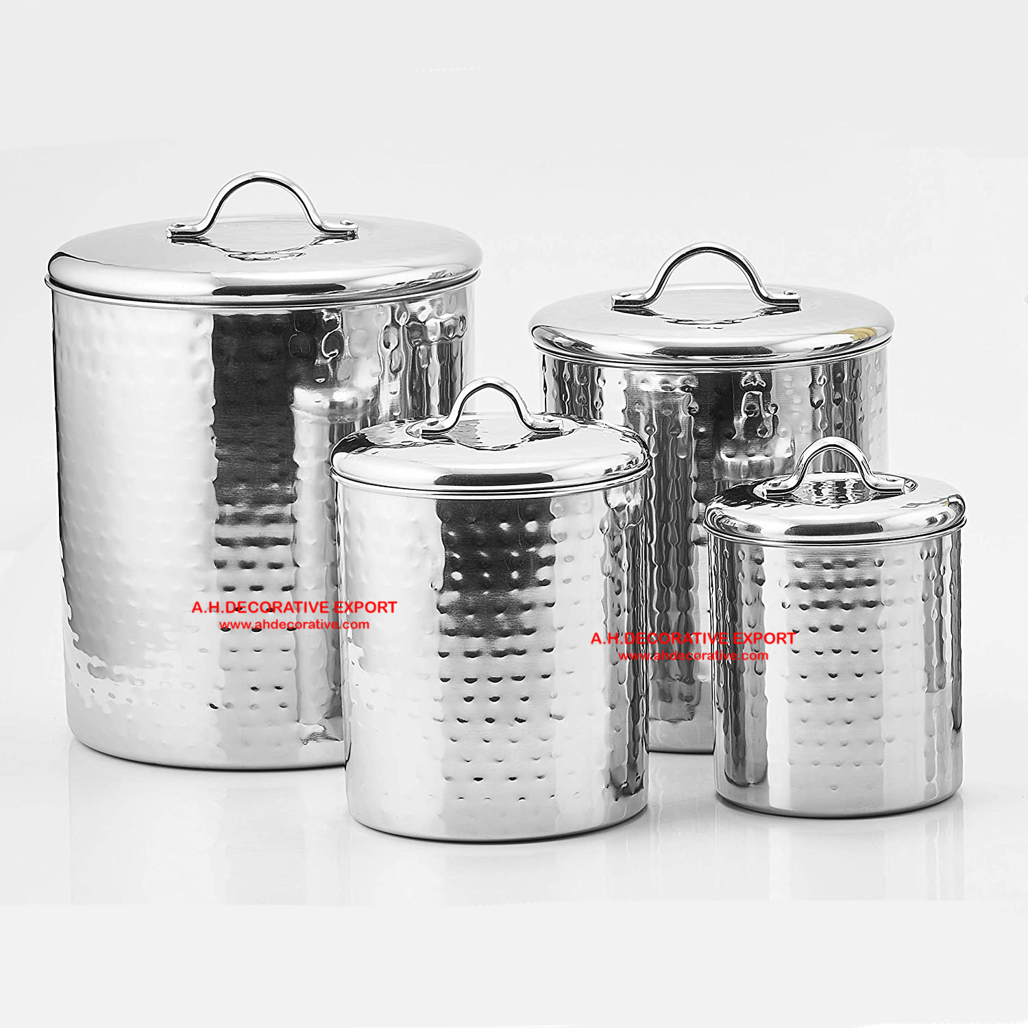 Kitchen Canister Sets of 4/Hammered Canister for Kitchen Storage