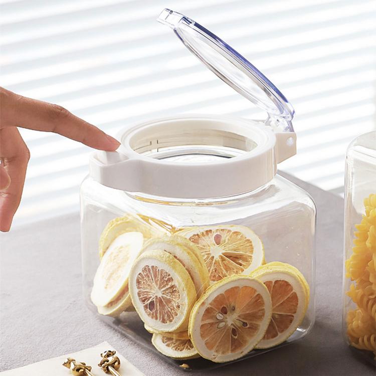Kitchen Clear Seal Jar Plastic Moisture-proof Food Storage Box Storage Container Jar With Glass Lid