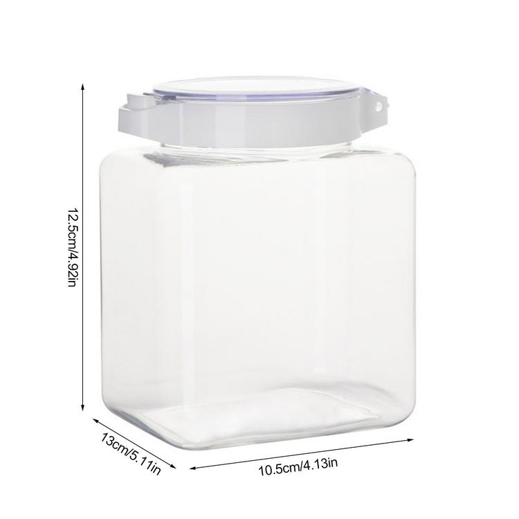 Kitchen Clear Seal Jar Plastic Moisture-proof Food Storage Box Storage Container Jar With Glass Lid
