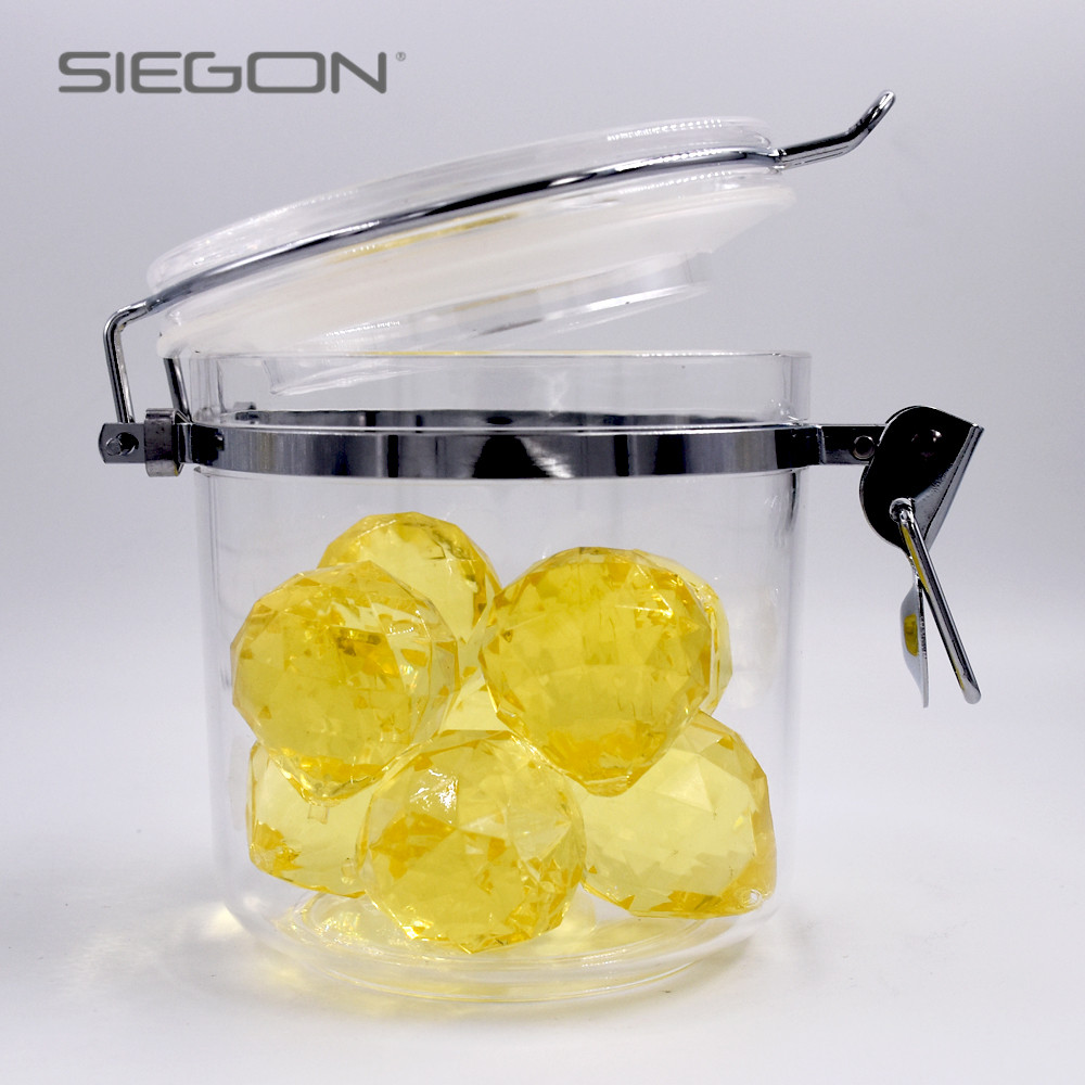 Kitchen Clear round with clamp airtight lids jar acrylic stotage jar for Household