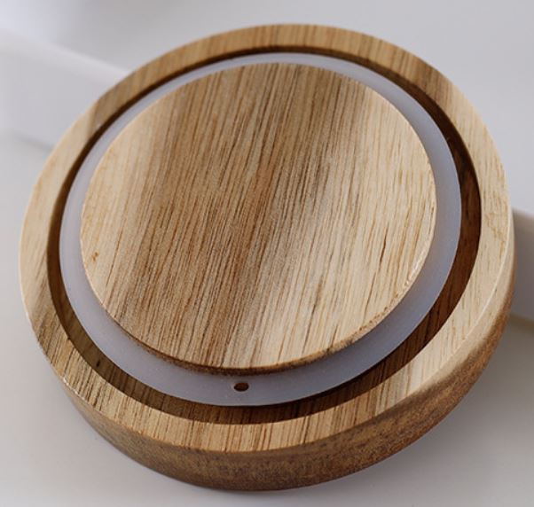 Kitchen Condiment Glass Jar Container Food Storage Bottle with Wooden Lid