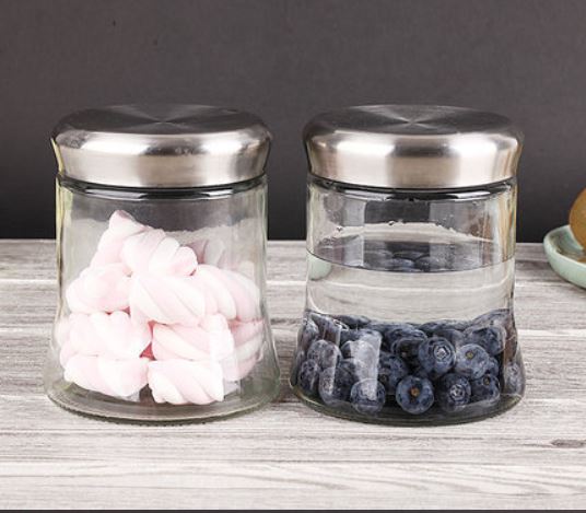 Kitchen Condiment Glass Jar Container Storage Bottle Canister for Pasta Food Coffee with Lid
