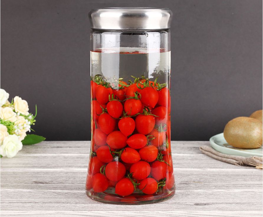 Kitchen Condiment Glass Jar Container Storage Bottle Canister for Pasta Food Coffee with Lid