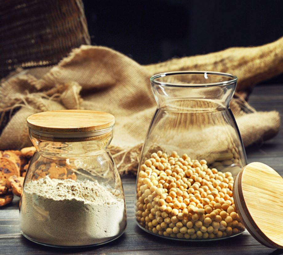 Kitchen Condiment Glass Jar Container Storage Bottle for Food Coffee with Bamboo Lid