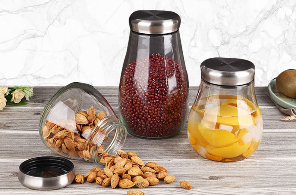 Kitchen Condiment Glass Jar Container Storage Bottle for Pasta Food Coffee with Lid