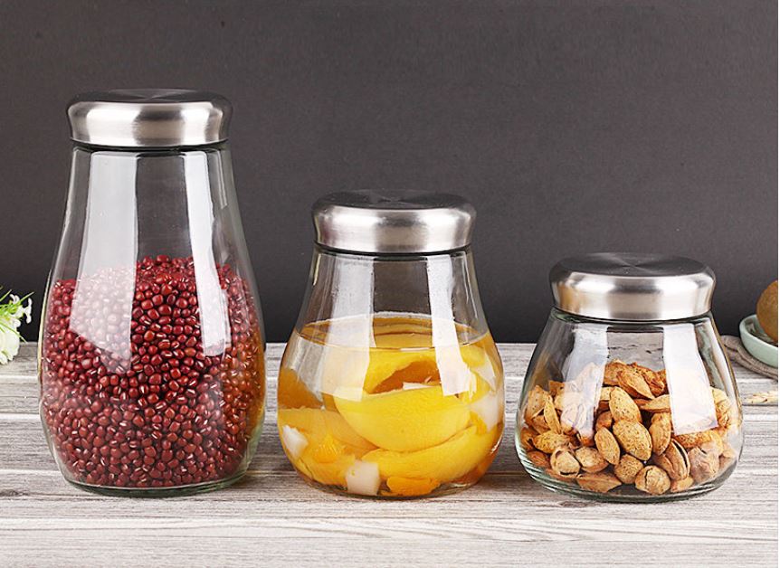 Kitchen Condiment Glass Jar Container Storage Bottle for Pasta Food Coffee with Lid