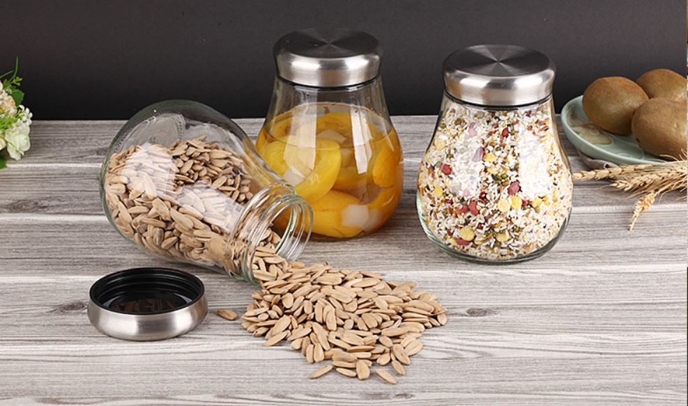 Kitchen Condiment Glass Jar Container Storage Bottle for Pasta Food Coffee with Lid