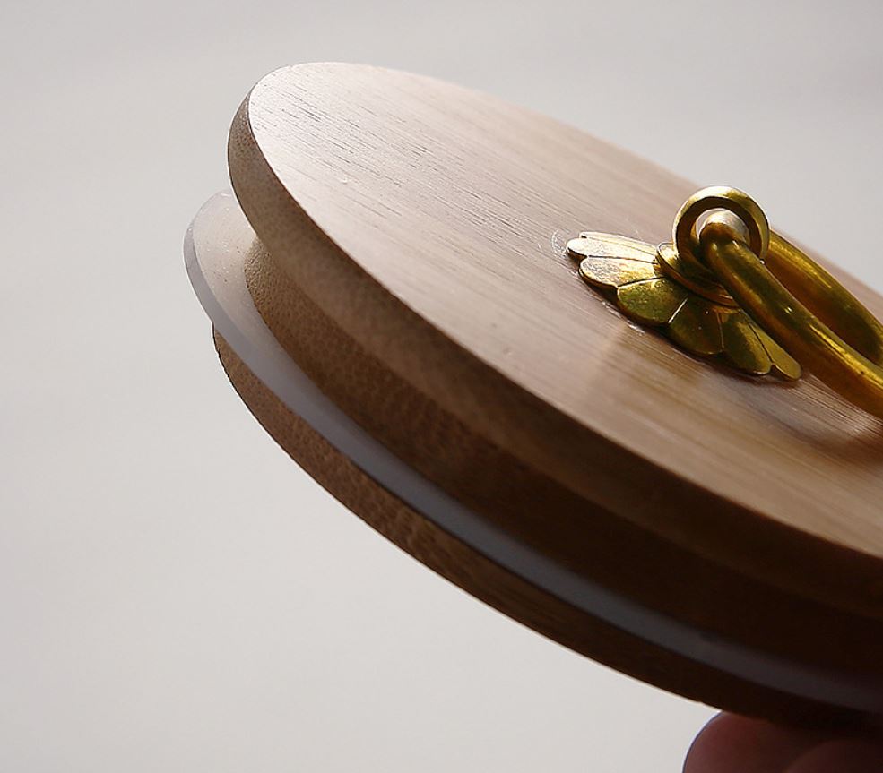 Kitchen Condiment Glass Jar Container Storage Bottle with Wooden Airtight Lid Canister