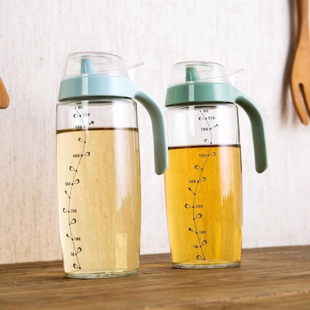 Kitchen Cooking Accessories Oil and Vinegar Glass Dispenser Bottle with Scale