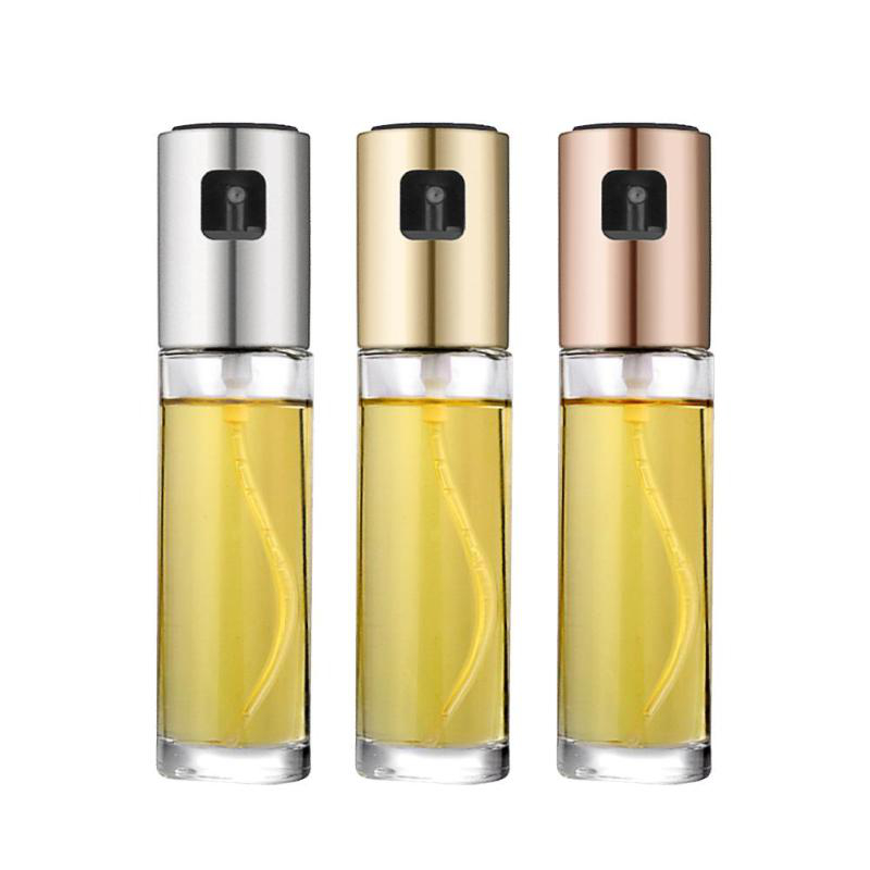 Kitchen Cooking Vinegar Dispenser Glass Oil Spray Bottle Stainless Steel Cap Oil Vinegar Sprayer Dispenser