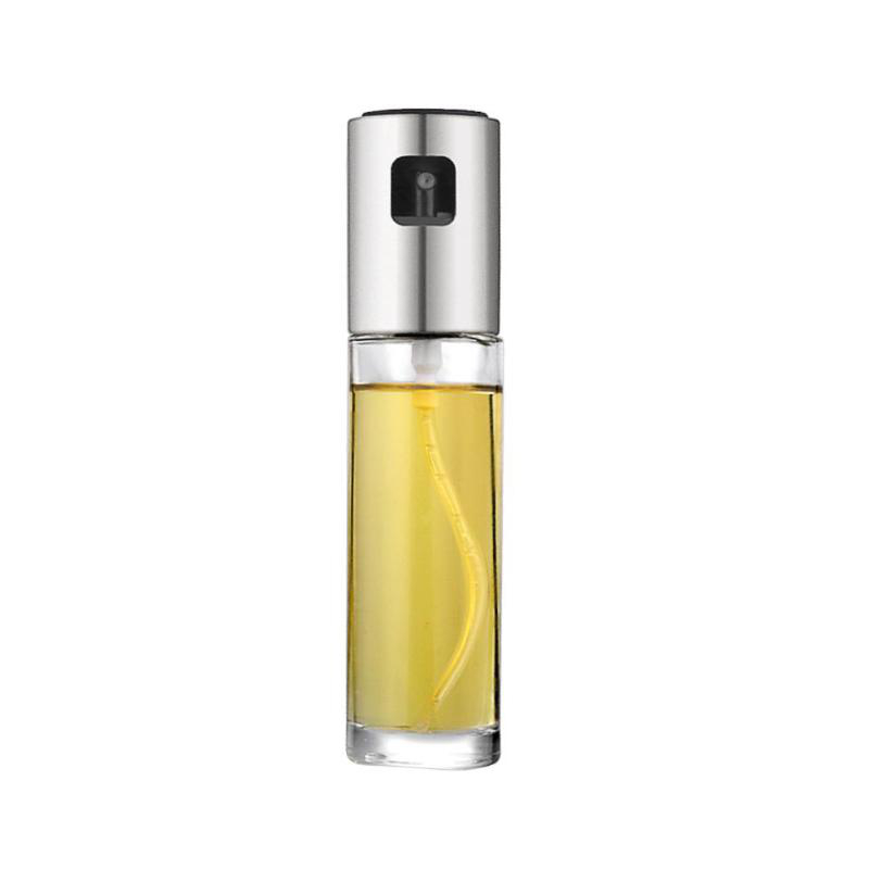 Kitchen Cooking Vinegar Dispenser Glass Oil Spray Bottle Stainless Steel Cap Oil Vinegar Sprayer Dispenser
