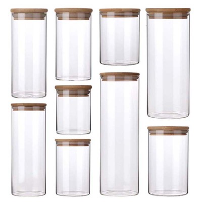 Kitchen Food Glass Storage Jars Spice Storage with Lid Rubber Seal