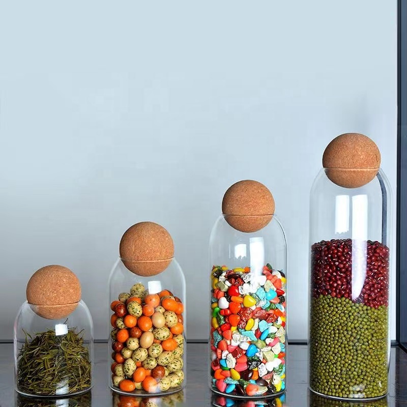 Kitchen Food Stuff Containers Storage High Borosilicate Glass Sealed Jar
