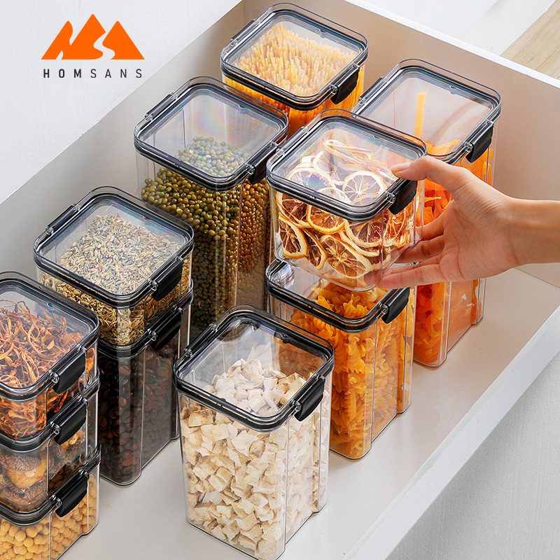 Kitchen Fridge Drawer Organizer Pantry Container Organization Clear Bins Jar Vacuum Plastic Bpa Free Food Containers Storage Set
