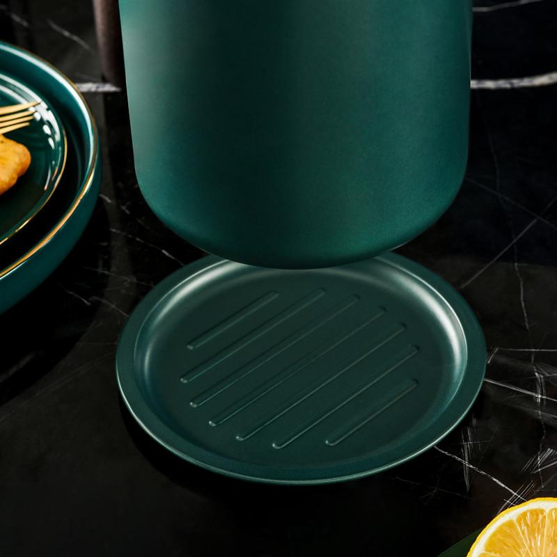 Kitchen Frying Oil Separator Filter Pot Bacon Grease Container Stainless Steel Oil Pot with Fine Mesh