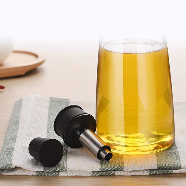 Kitchen Glass Bottle And Pourer Lid Pourer 250ml Olive Oil Dispenser Bottle