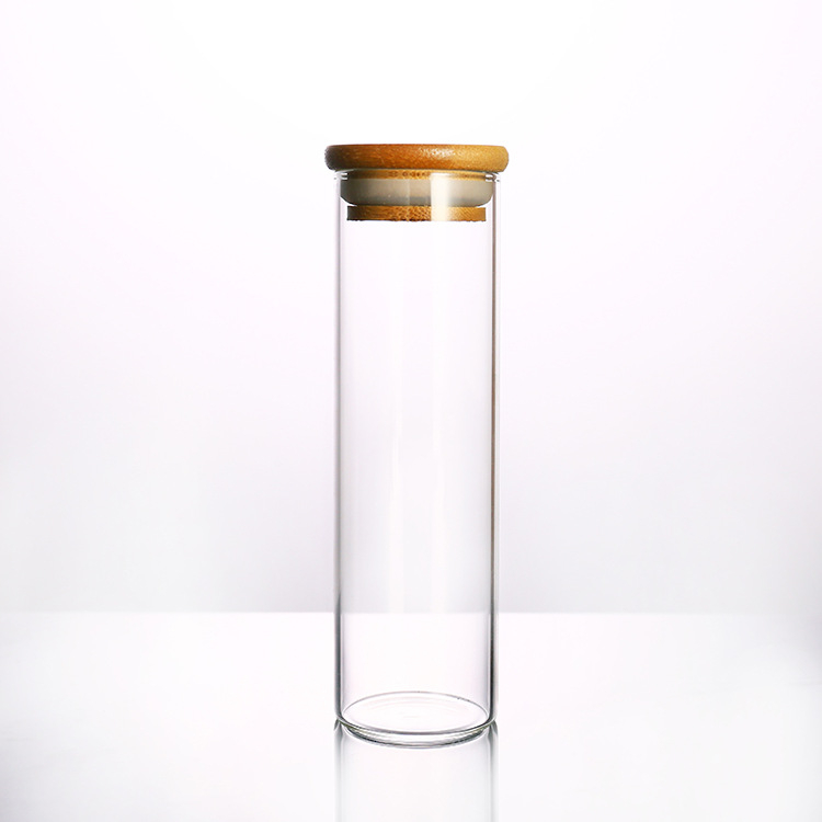 Kitchen Glass Food Storage Jars Containers Glass Storage Jar With Airtight Bamboo Lids
