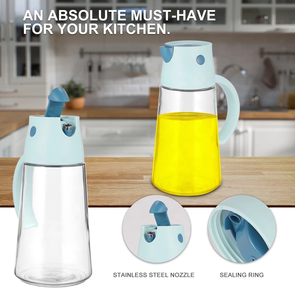 Kitchen Glass Oil Vinegar Dispenser Bottle