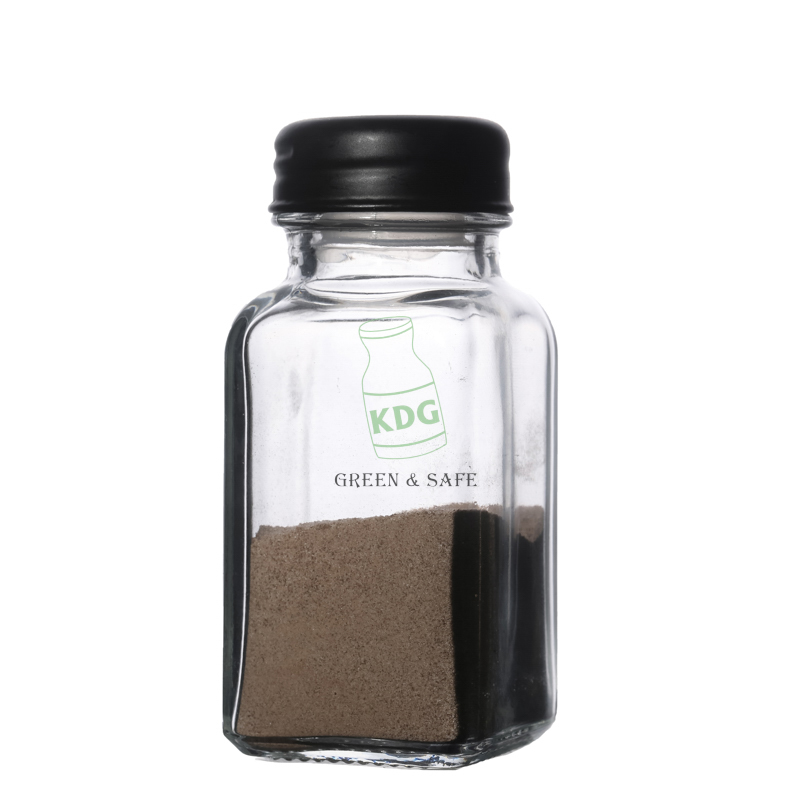 Kitchen Glassware Supply Square Empty Pepper Spices Glass Jars and Bottles