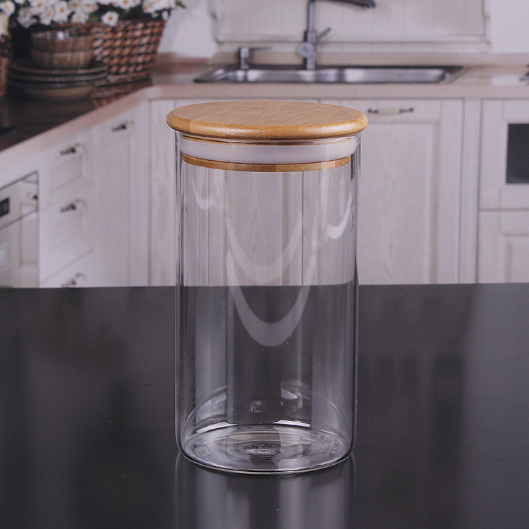 Kitchen High Borosilicate Food Storage Canister Airtight Pasta Glass Storage Bottles