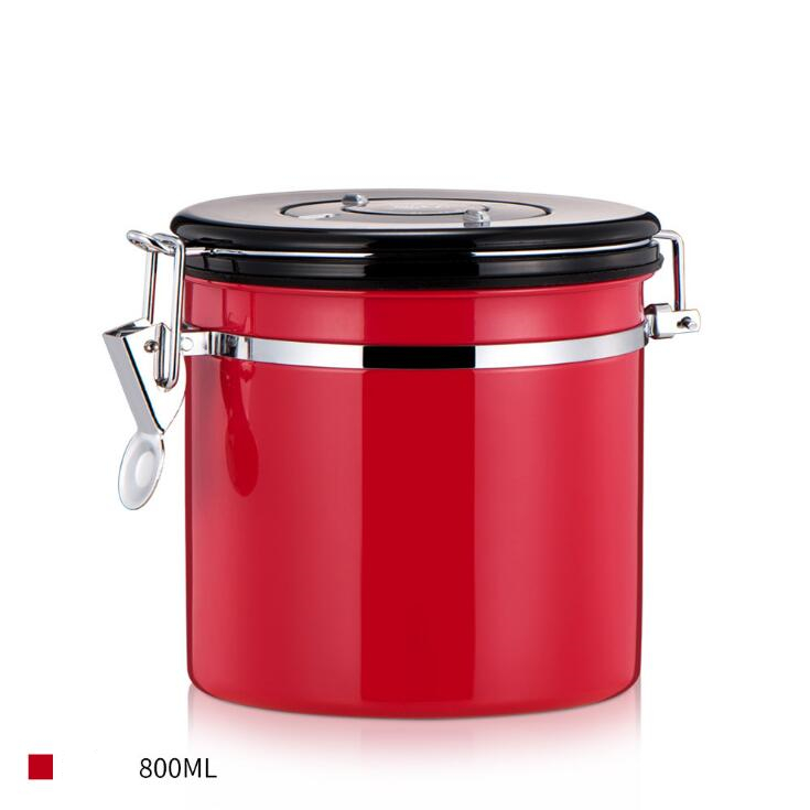 Kitchen Home Organizer Coffee Flour Sugar Jar Bottles Stainless Steel Airtight Can Coffee Bean Storager Jar Storage Containers