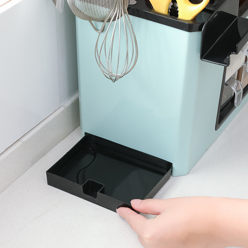 Kitchen Shelf Spice Rack Knife Holder Multifunction Chopsticks Storage Box Seasoning Jar with Mobile Phone Holder Kitchen Tools