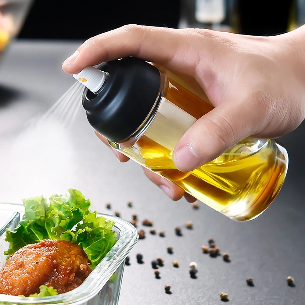 Kitchen Spray Bottle Glass Olive Oil Dispenser Oil Pump Sprayer for Cooking BBQ Salad Baking Kitchen Tools