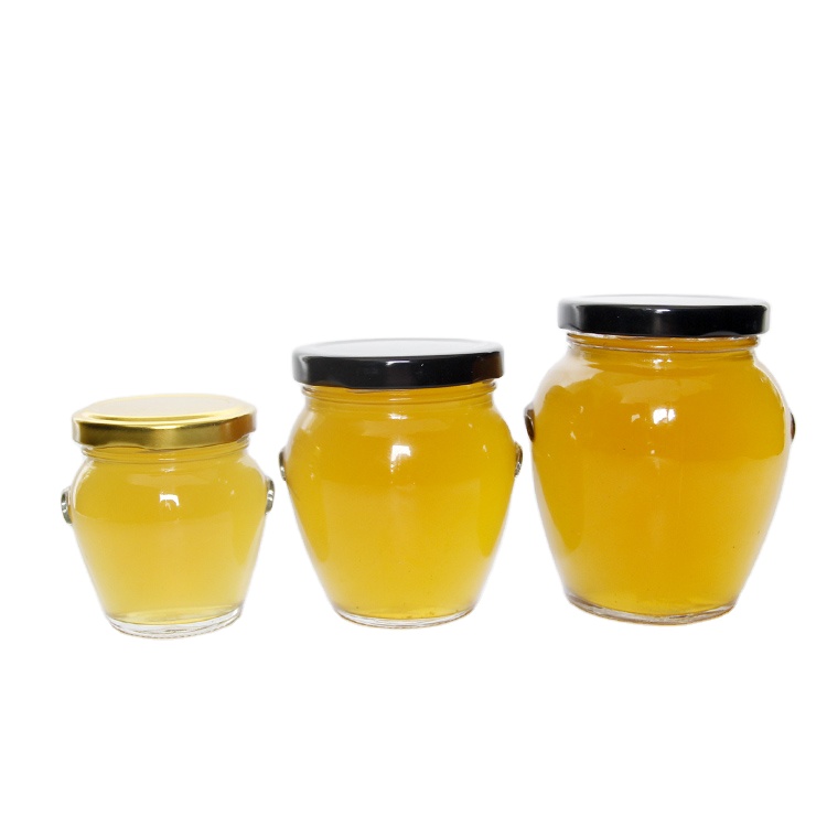Kitchen Storage 10oz 314ml Orcio Glass Honey Jars With Metal Lug Cap Wholesale