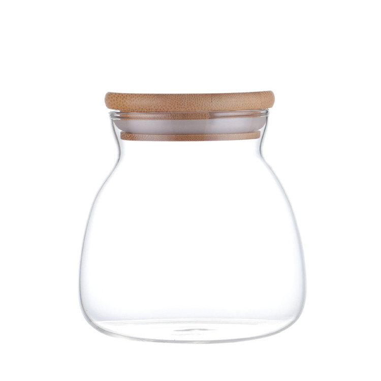 Kitchen Storage Bottles & Jars With Wooden Lids 400/650/1000ml Storage Bottles