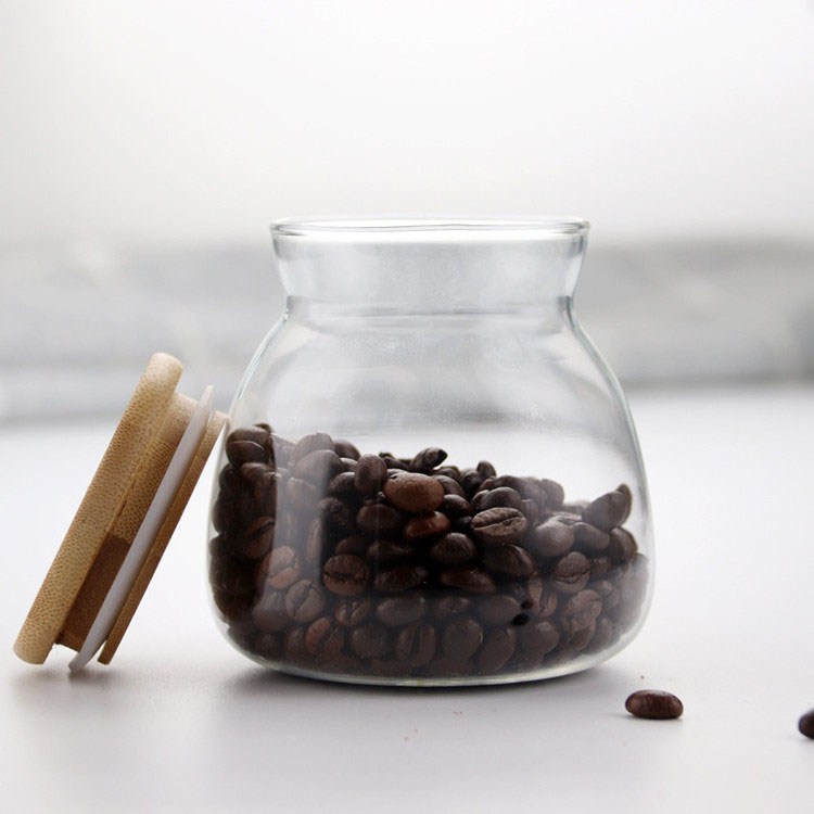 Kitchen Storage Bottles & Jars With Wooden Lids 400/650/1000ml Storage Bottles