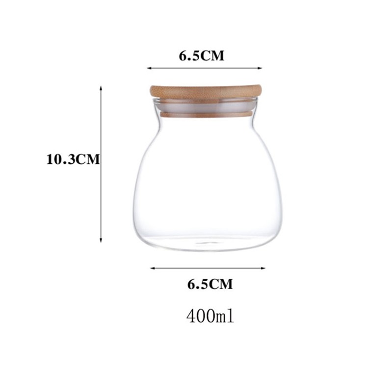 Kitchen Storage Bottles & Jars With Wooden Lids 400/650/1000ml Storage Bottles